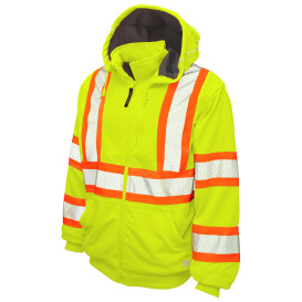 Tough Duck SJ16 Type R Class 3 Thermal Lined Safety Sweatshirt - Yellow/Lime