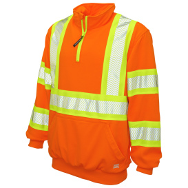 Tough Duck SJ19 Type R Class 3 Fleece Pullover Safety Sweatshirt - Orange