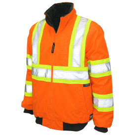 Tough Duck SJ26 Type R Class 3 Sherpa Lined Bomber Safety Jacket - Orange