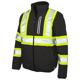 Tough Duck SJ27 Type O Class 1 Ripstop Reversible Safety Jacket - Black