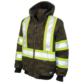 Tough Duck SJ32 Type O Class 1 Camo Flex Duck Bomber Safety Jacket - Green Camo