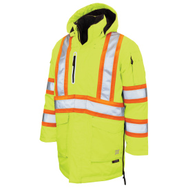 Tough Duck SJ39 Type R Class 3 Ripstop X-Back Safety Parka - Yellow/Lime