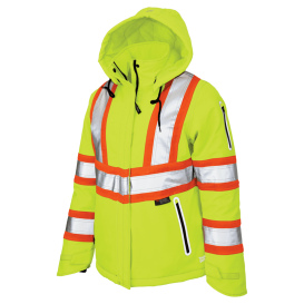 Tough Duck SJ41 Type R Class 3 Women\'s Insulated Flex Safety Jacket - Yellow/Lime
