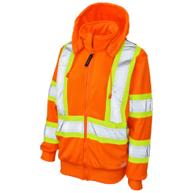 Tough Duck SJ42 Type R Class 3 Women\'s Fleece Safety Hoodie - Orange