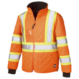 Tough Duck SJ481 Type R Class 2 Quilted Safety Trucker Jacket - Orange