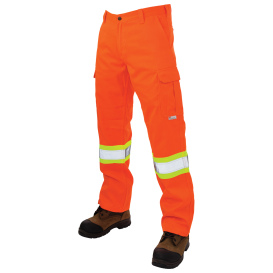 Tough Duck SP01 Class E Relaxed Fit Twill Safety Cargo Work Pants - Orange