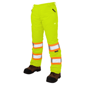 Tough Duck SP07 Type E Women\'s Insulated Flex Safety Pants - Yellow/Lime