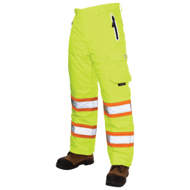 Tough Duck SP08 Class E Pull-On Ripstop Technical Snow Safety Pants - Yellow/Lime