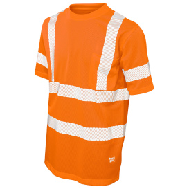 Tough Duck ST07 Type R Class 3 Micro Mesh Short Sleeve Safety Shirt w/ Pocket - Orange