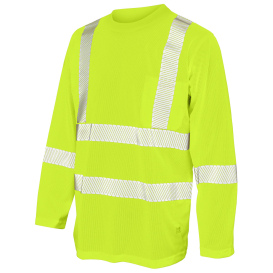 Tough Duck ST08 Type R Class 3 Micro Mesh Long Sleeve Safety Shirt w/ Pocket - Yellow/Lime