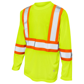 Tough Duck ST10 Type R Class 3 Micro Mesh Long Sleeve Safety Shirt - Yellow/Lime