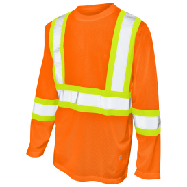 Tough Duck ST10 Type R Class 3 Micro Mesh Long Sleeve Safety Shirt - Orange