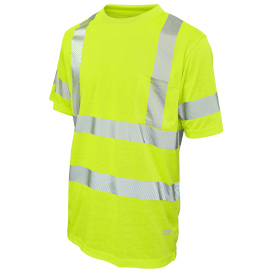 Tough Duck ST12 Type R Class 3 Polyester X-Back Safety Shirt - Yellow/Lime