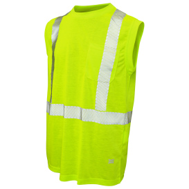 Tough Duck ST15 Type R Class 2 Polyester Jersey Sleeveless Safety Shirt - Yellow/Lime
