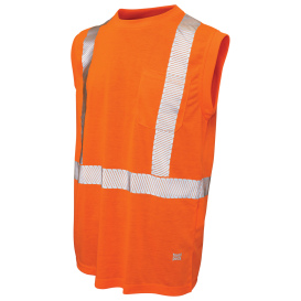 Tough Duck ST15 Type R Class 2 Polyester Jersey Sleeveless Safety Shirt - Orange