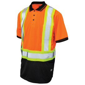 Tough Duck ST17 Type R Class 2 Birdseye Mesh Short Sleeve Safety Polo Shirt - Orange
