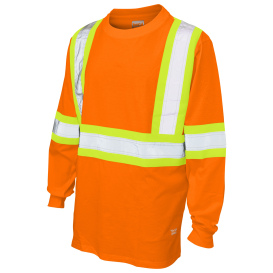Tough Duck ST21 Type O Class 1 Cotton Jersey Long Sleeve Safety Shirt - Orange