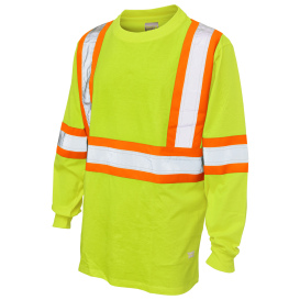 Tough Duck ST21 Type O Class 1 Cotton Jersey Long Sleeve Safety Shirt - Yellow