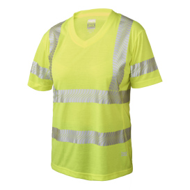 Tough Duck ST231 Type R Class 3 Women\'s Polyester Jersey Safety Shirt - Yellow/Lime