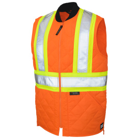 Tough Duck SV05 Type R Class 2 Quilted Freezer Safety Vest - Orange
