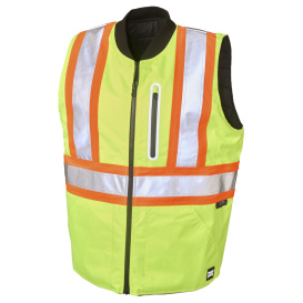 Tough Duck SV141 Type R Class 2 Ripstop Reversible Safety Vest - Yellow/Lime