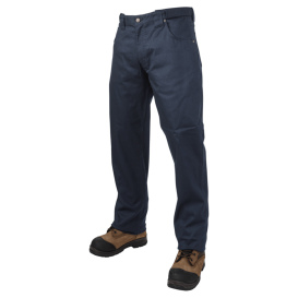 Tough Duck WP09 Relaxed Fit Flat Front Flex Twill Pant with Expandable Waist - Navy