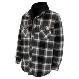 Tough Duck WS02 Sherpa Lined Fleece Jac-Shirt - Charcoal Plaid