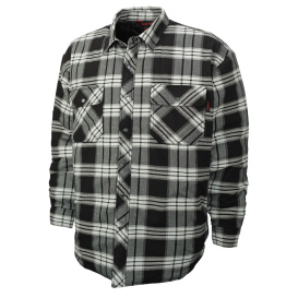 Tough Duck WS05 Quilt Lined Flannel Shirt - Black Grey Plaid