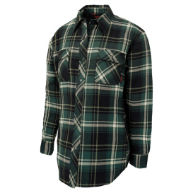 Tough Duck WS11 Women\'s Quilt-Lined Flannel Shirt - Black/Green Plaid