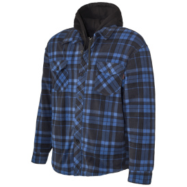 Tough Duck WS161 Sherpa-Lined Fleece Jac-Shirt - Blue Plaid