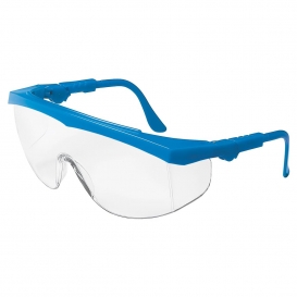 Crews TK120AF Tomahawk Safety Glasses - Blue Frame - Clear Anti-Fog Lens