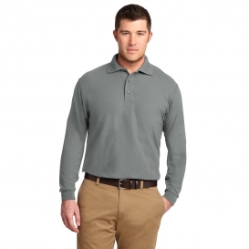 Port Authority TLK500LS Tall Silk Touch Long Sleeve Polo - Cool Grey