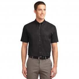 Port Authority TLS508 Tall Short Sleeve Easy Care Shirt - Black/Light Stone