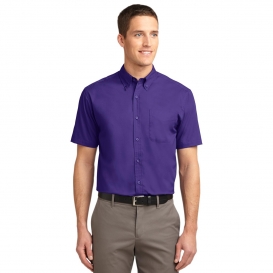 Port Authority TLS508 Tall Short Sleeve Easy Care Shirt - Purple/Light Stone