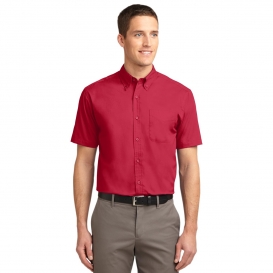 Port Authority TLS508 Tall Short Sleeve Easy Care Shirt - Red/Light Stone