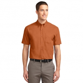 Port Authority TLS508 Tall Short Sleeve Easy Care Shirt - Texas Orange/Light Stone