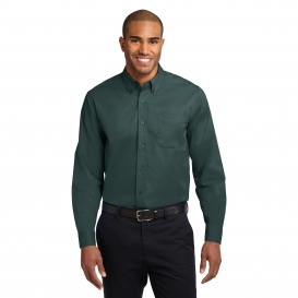 Port Authority TLS608 Tall Long Sleeve Easy Care Shirt - Dark Green/Navy