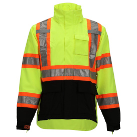 Tingley J24122C Type R Class 3 X-Back Black Bottom Safety Jacket - Yellow/Lime