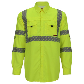 Tingley S76522 Type R Class 3 Sportsman Button Up Safety Shirt - Yellow/Lime