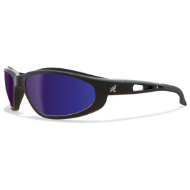 Edge TSMAP218 Dakura Safety Glasses - Black Rubberized Frame - Blue Mirror Polarized Lenses