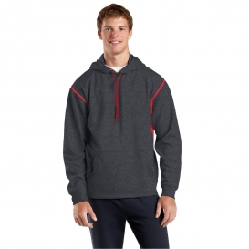 Grey Heather//True Red Sport Tek Tall Tech Fleece Hooded Sweatshirt-4XLT