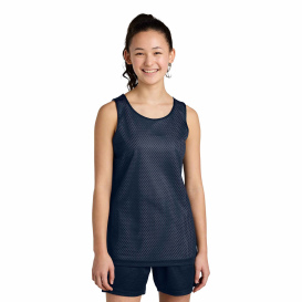 Sport-Tek YST5000 Youth PosiCharge Reversible Mesh Tank - True Navy/White