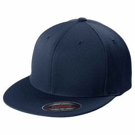 Sport-Tek STC56 Flexfit Flat Bill Cap - True Navy