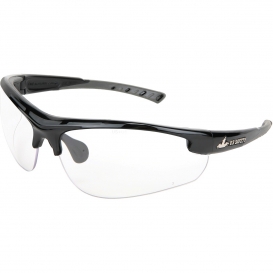 MCR Safety DM1210P Dominator DM2 Safety Glasses - Black/Gray Frame - Clear Lens