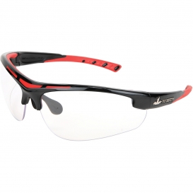 U.S. Safety DM1220P Dominator DM2 Safety Glasses - Black/Red Frame - Clear Lens
