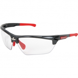 MCR Safety DM1310PF Dominator DM3 Safety Glasses - Gray/Red Frame - Clear MAX6 Anti-Fog Lens