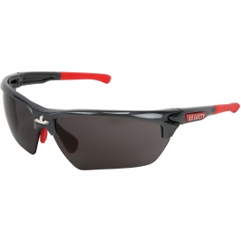 MCR Safety DM1312P Dominator DM3 Safety Glasses - Gray/Red Frame - Gray Lens