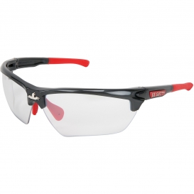 MCR Safety DM1319 Dominator DM3 Safety Glasses - Gray/Red Frame - Indoor/Outdoor Lens