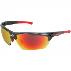 MCR Safety DM131RZ Dominator DM3 Safety Glasses - Gray/Red Frame - Polarized Red Mirror Lens