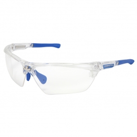 MCR Safety DM1320PF Dominator DM3 Safety Glasses - Blue/Clear Frame - Clear MAX6 Anti-Fog Lens